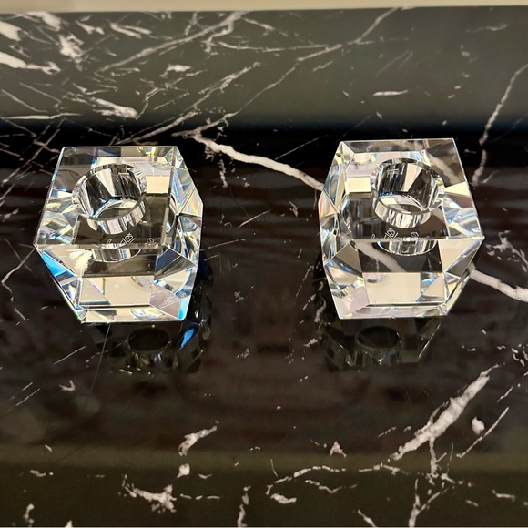 Rosenthal Crystal Candleholder Set Mint Vintage Pair in Original Box - Picture 4 of 12